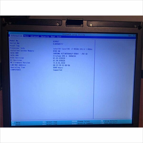 lot of 10x Getac B300 G7 i7 8th Gen Win 11 Support, TPM, 8GB, 256GB, BT, Cell