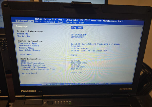 Panasonic CF-54 Toughbook 14" Semi-rugged Laptop i5 6th With Serial Port & Optical Drive