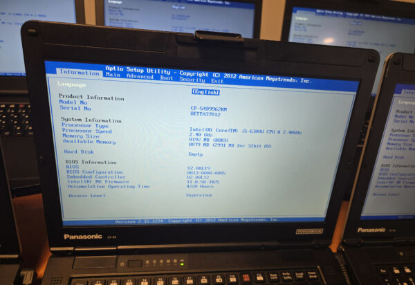 Panasonic CF-54 Toughbook 14" Semi-rugged Laptop i5 6th With Serial Port & Optical Drive