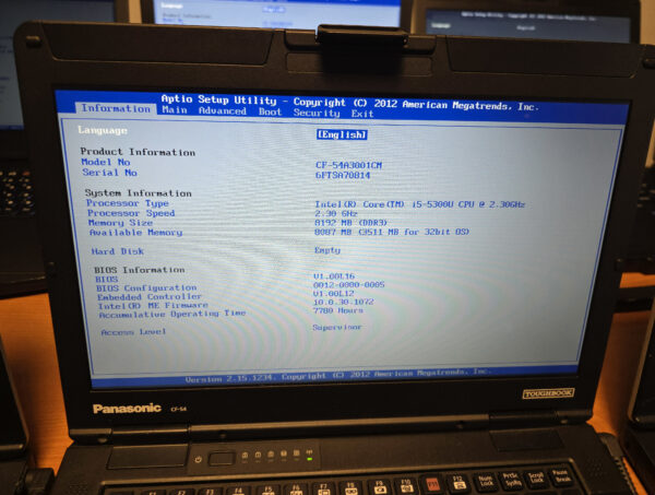 Lot of 30x Panasonic Toughbook CF-54 – Grade A, Intel i5, SSD, Windows 11 Pro