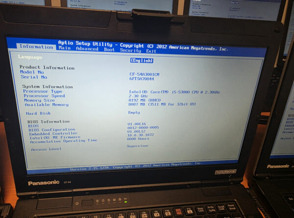 Lot of 30x Panasonic Toughbook CF-54 – Grade A, Intel i5, SSD, Windows 11 Pro