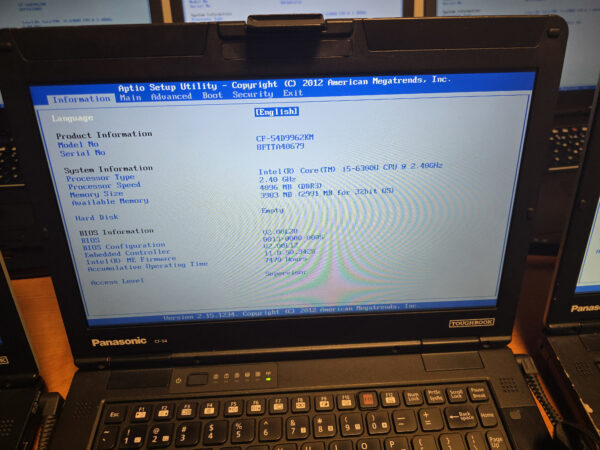 Panasonic CF-54 Toughbook 14" Semi-rugged Laptop i5 6th With Serial Port & Optical Drive