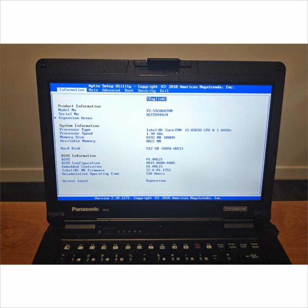 Panasonic Toughbook FZ-55 Core i5 FHD Touch 8GB 512GB LTE GPS Win11 #0LTTA94424