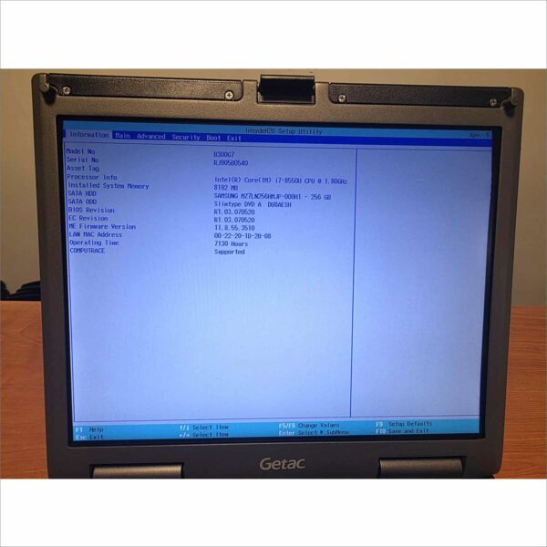 Getac B300 G7 Rugged Laptop i7-8650U 8GB 256GB SSD Win 11 TPM BT GPS Cellular 13"