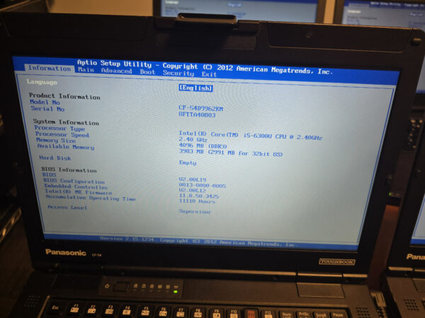 Panasonic CF-54 Toughbook 14" Semi-rugged Laptop i5 6th With Serial Port & Optical Drive