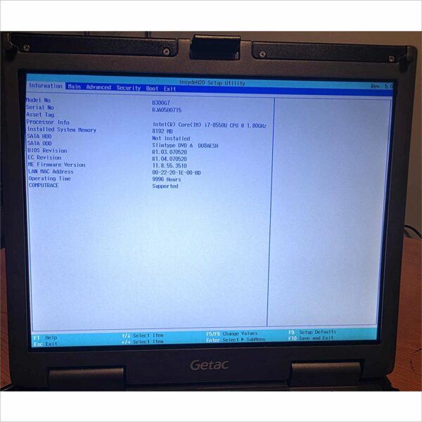 lot of 10x Getac B300 G7 i7 8th Gen Win 11 Support, TPM, 8GB, 256GB, BT, Cell