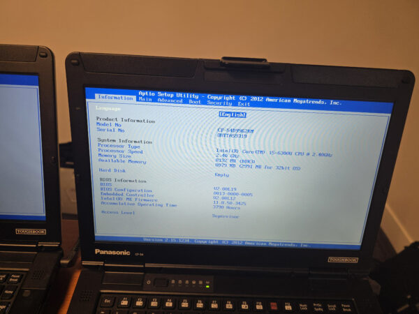 Panasonic CF-54 Toughbook 14" Semi-rugged Laptop i5 6th With Serial Port & Optical Drive