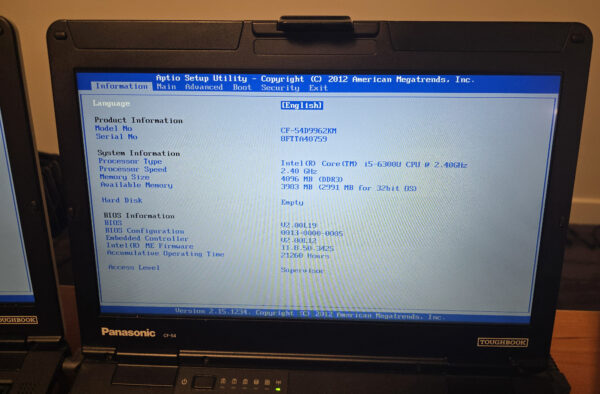 Panasonic CF-54 Toughbook 14" Semi-rugged Laptop i5 6th With Serial Port & Optical Drive