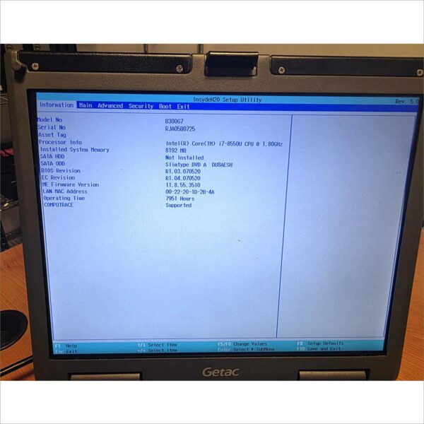 lot of 10x Getac B300 G7 i7 8th Gen Win 11 Support, TPM, 8GB, 256GB, BT, Cell