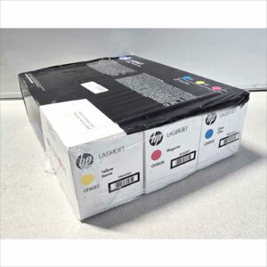 Genuine OEM HP 202X Toner Cartridge Set – CF501X Cyan, CF502X Yellow, CF503X Magenta – New