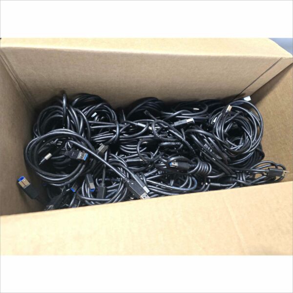 Pallet of Mixed Computer Cables - Power, USB, VGA, DVI, DisplayPort - New & Used