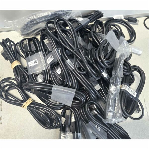 Pallet of Mixed Computer Cables - Power, USB, VGA, DVI, DisplayPort - New & Used