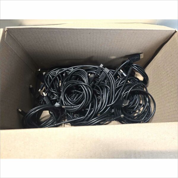 Pallet of Mixed Computer Cables - Power, USB, VGA, DVI, DisplayPort - New & Used