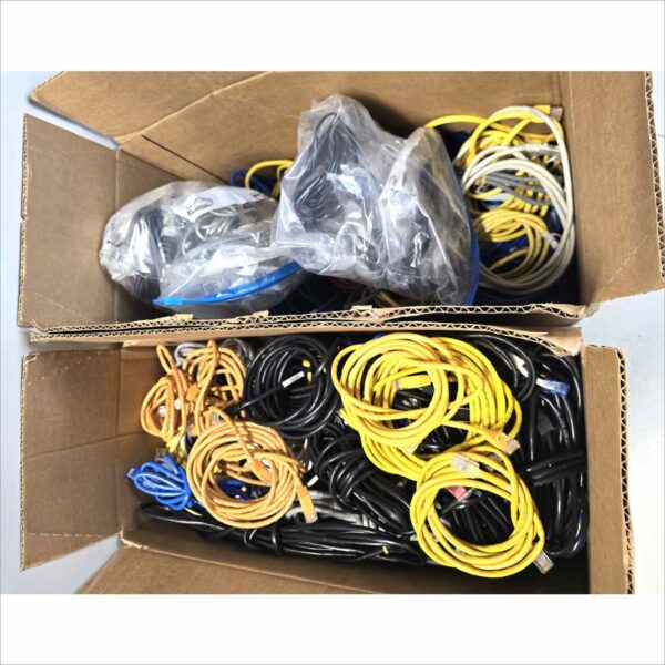 Pallet of Mixed Computer Cables - Power, USB, VGA, DVI, DisplayPort - New & Used