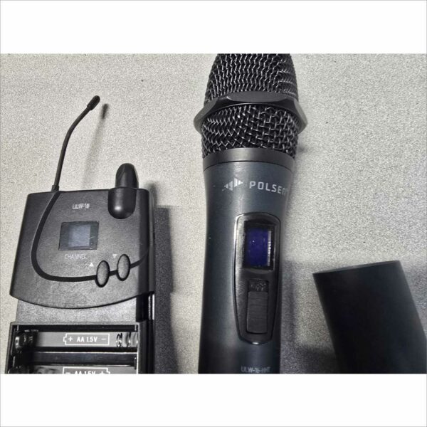 Polsen ULW-16 Set Handheld Wireless Mic & UHF Receiver 16 Channel 584-606MHz