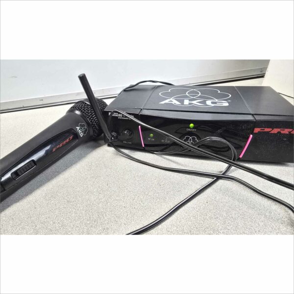 AKG Acoustics WMS40 Pro Wireless Mic System – SR40/SR40S Receiver + HT40 Pro Mic + PSU – 734.600 MHz