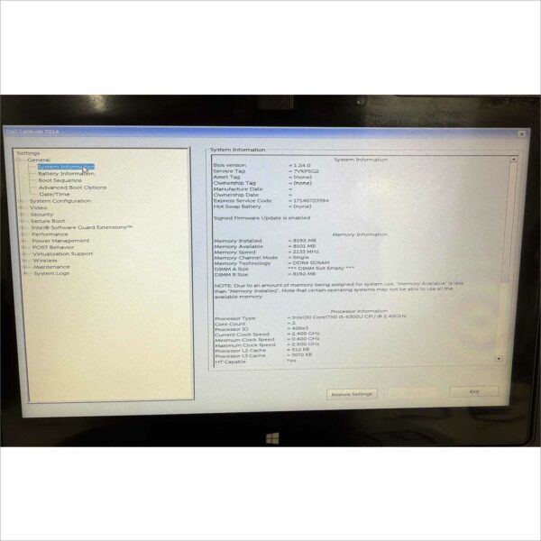 Dell Latitude 12 Rugged Extreme 7214 – i5 6th Gen 8GB – No Battery No Caddy