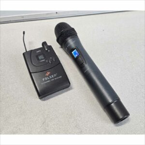 Polsen ULW-16 Set Handheld Wireless Mic & UHF Receiver 16 Channel 584-606MHz
