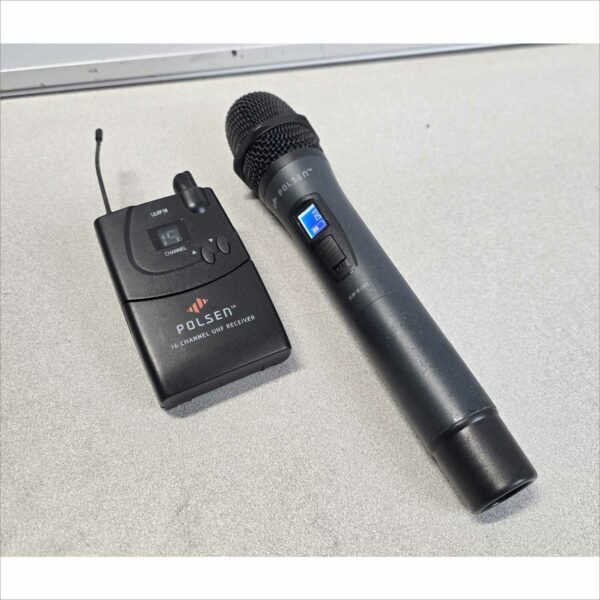 Polsen ULW-16 Set Handheld Wireless Mic & UHF Receiver 16 Channel 584-606MHz