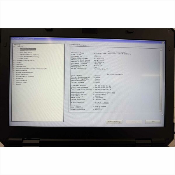 Dell Latitude 5424 Rugged | i3 7th Gen | 8GB RAM | No HDD/Caddy | No Battery Super Clean Bare bone