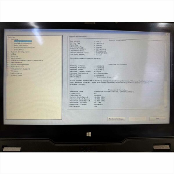 Dell Latitude 12 Rugged Extreme 7214 – i7 6th Gen 16GB – No Battery No Caddy