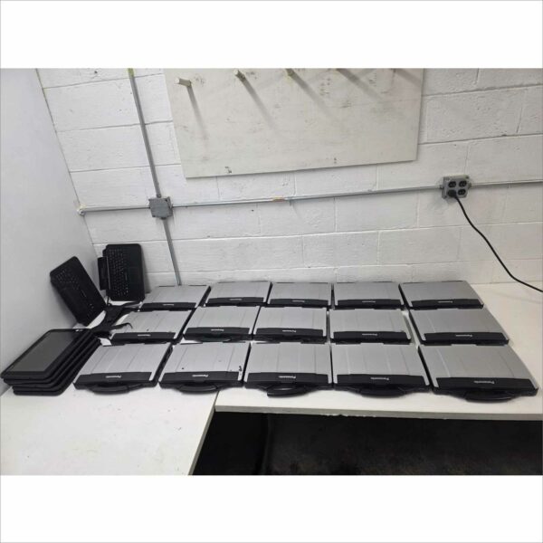 Lot of 20 Panasonic Toughbook Laptops CF-53 & FZ-Q2 Models – Tested BIOS – Batteries Included