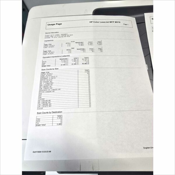 HP LaserJet Enterprise MFP M578dn Color Laser Printer 7ZU85A