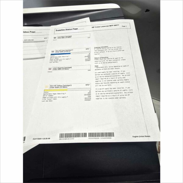 HP LaserJet Enterprise MFP M577 Printer B5L46A - Work Great - Barebone Unit – No Consumables
