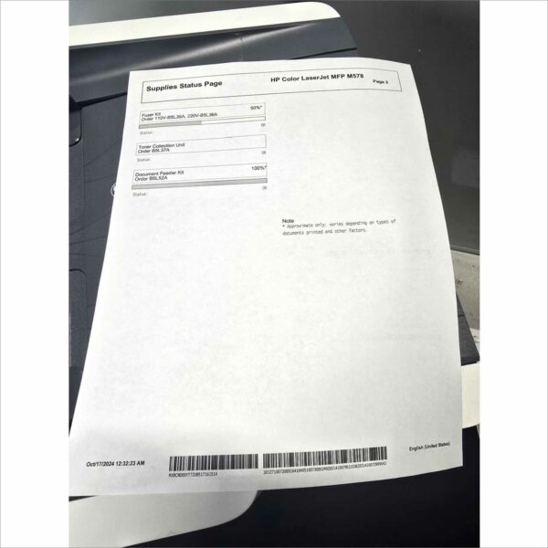 HP LaserJet Enterprise MFP M578dn Color Laser Printer 7ZU85A