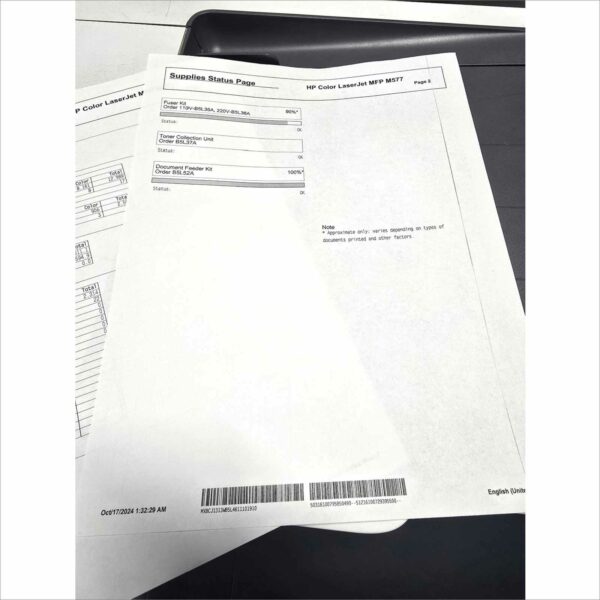 HP LaserJet Enterprise MFP M577 Printer B5L46A - Work Great - Barebone Unit – No Consumables