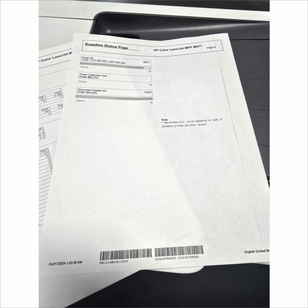 HP LaserJet Enterprise MFP M577 Printer B5L46A - Work Great - Barebone Unit – No Consumables