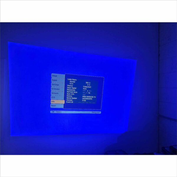 Epson PowerLite 99W H578A WXGA 3000 Lumens 3LCD Projector – 959 Lamp Hours