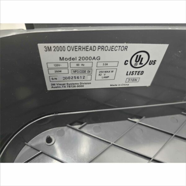 3M 2000AG Overhead Projector with 2x New Lamps – Crack Taped as Pictured