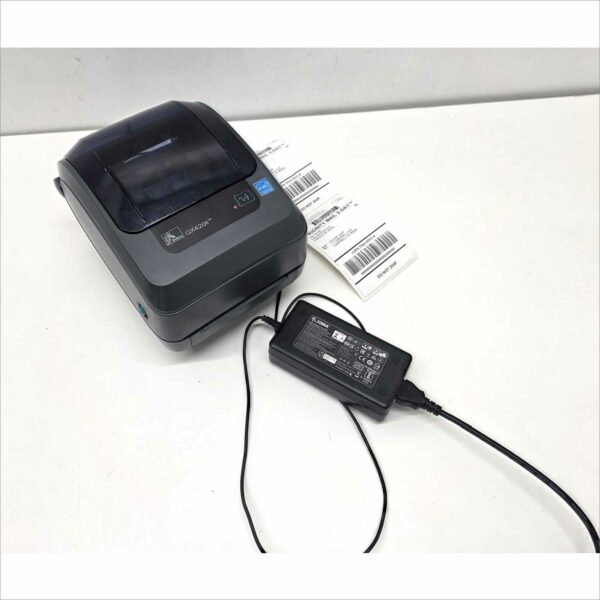 Zebra GX420t Thermal Transfer Barcode Label Printer – USB/Serial/Ethernet W/ Power Supply
