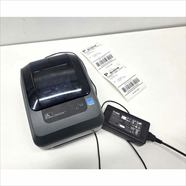 Zebra GX420t Thermal Transfer Barcode Label Printer – USB/Serial/Ethernet W/ Power Supply