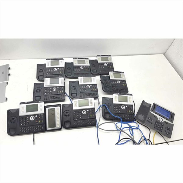Lot of around 100x Alcatel-Lucent & Cisco Desk Phones w/ Handsets, Stands & Modules