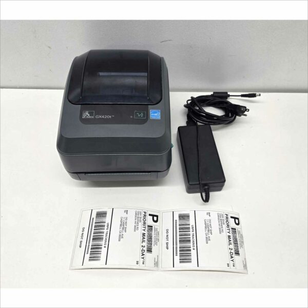Zebra GX420t Thermal Transfer Barcode Label Printer – USB/Serial/Ethernet W/ Power Supply