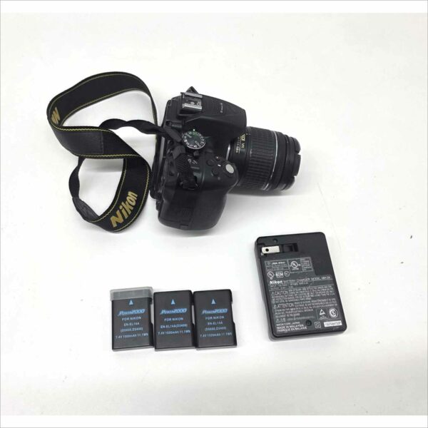 Nikon D5300 Digital Camera 24.2MP WiFi GPS FHD W/ Nikon AF-P DX NIKKOR 18-55mm f/3.5-5.6G - Work Great