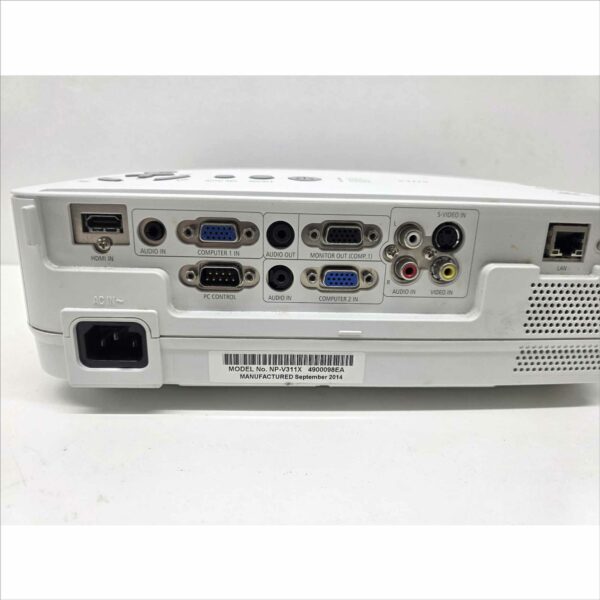 This NEC NP-V311X XGA 3100 Lumens DLP Projector – 2450 Lamp Hours is guaranteed to be in good working and physical condition with normal cosmetic wear from prior use. It was tested with the following notes from our testing technician: It powered on with no issues. Total Lamp Hours: 2450 hours. The projected image was clean and sharp as pictured. Features & Specs: Projection Technology: DLP Native Resolution: XGA (1024 × 768) Brightness: 3100 lumens Contrast Ratio: 3000:1 Aspect Ratio: 4:3 Dimensions (W × H × D): 13.6″ × 4.0″ × 10.1″ Weight: 6.4 lbs Serial Number: 4900098EA Includes: 1x NEC NP-V311X XGA 3100 Lumens DLP Projector – 2450 Lamp Hours Does Not Include: Any accessories not listed or pictured above Shipping Data: Unit dimensions (W × H × D): 13.6″ × 4.0″ × 10.1″ Unit weight: 6.4 lbs Shipping dimensions (W × H × D): 19.6″ × 10.0″ × 16.1″ Estimated shipping weight: 7 lbs