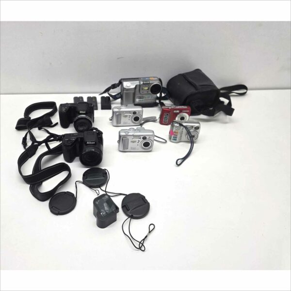 Lot 7 Digital Cameras Kodak Samsung Sony Nikon Coolpix L105/L320 CX6330 S630 E3200 MVC-FD83