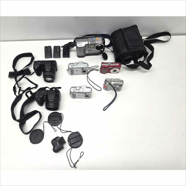 Lot 7 Digital Cameras Kodak Samsung Sony Nikon Coolpix L105/L320 CX6330 S630 E3200 MVC-FD83