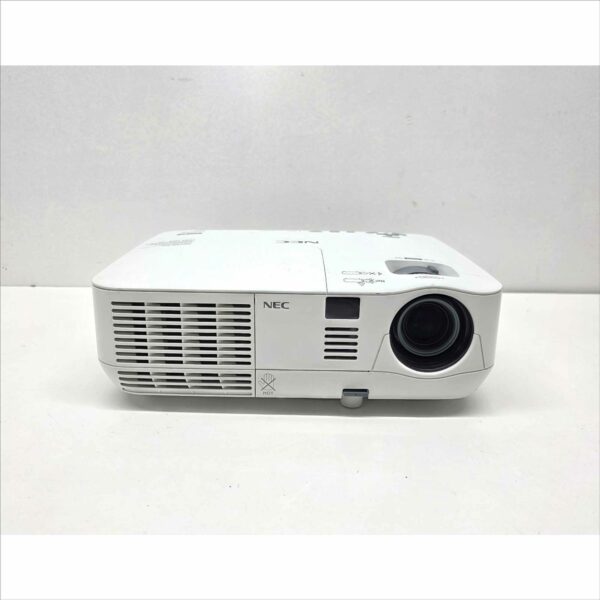 This NEC NP-V311X XGA 3100 Lumens DLP Projector – 2450 Lamp Hours is guaranteed to be in good working and physical condition with normal cosmetic wear from prior use. It was tested with the following notes from our testing technician: It powered on with no issues. Total Lamp Hours: 2450 hours. The projected image was clean and sharp as pictured. Features & Specs: Projection Technology: DLP Native Resolution: XGA (1024 × 768) Brightness: 3100 lumens Contrast Ratio: 3000:1 Aspect Ratio: 4:3 Dimensions (W × H × D): 13.6″ × 4.0″ × 10.1″ Weight: 6.4 lbs Serial Number: 4900098EA Includes: 1x NEC NP-V311X XGA 3100 Lumens DLP Projector – 2450 Lamp Hours Does Not Include: Any accessories not listed or pictured above Shipping Data: Unit dimensions (W × H × D): 13.6″ × 4.0″ × 10.1″ Unit weight: 6.4 lbs Shipping dimensions (W × H × D): 19.6″ × 10.0″ × 16.1″ Estimated shipping weight: 7 lbs