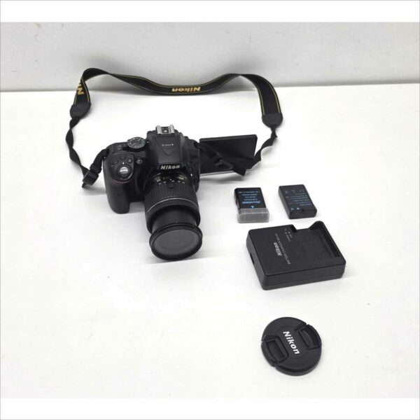 Nikon D5300 Digital Camera 24.2MP WiFi GPS FHD W/ Nikon AF-P DX NIKKOR 18-55mm f/3.5-5.6G - Work Great