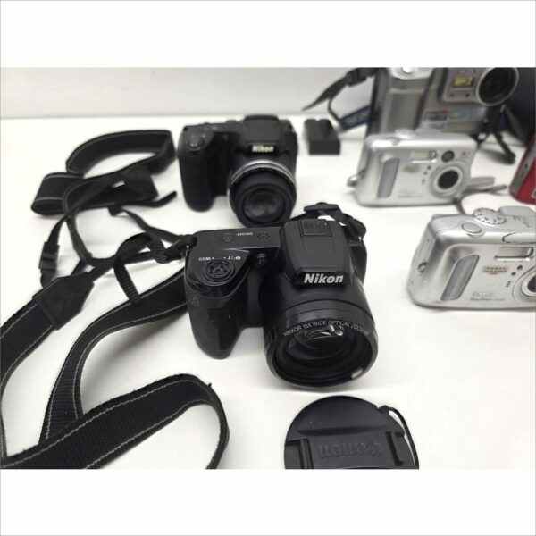 Lot 7 Digital Cameras Kodak Samsung Sony Nikon Coolpix L105/L320 CX6330 S630 E3200 MVC-FD83