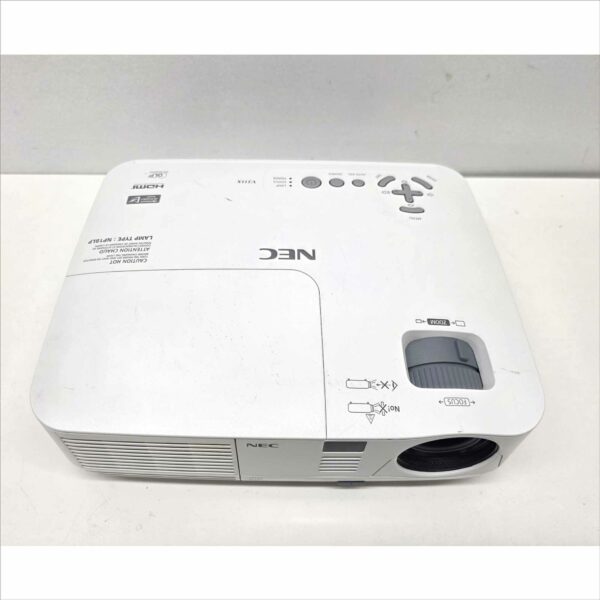 This NEC NP-V311X XGA 3100 Lumens DLP Projector – 2450 Lamp Hours is guaranteed to be in good working and physical condition with normal cosmetic wear from prior use. It was tested with the following notes from our testing technician: It powered on with no issues. Total Lamp Hours: 2450 hours. The projected image was clean and sharp as pictured. Features & Specs: Projection Technology: DLP Native Resolution: XGA (1024 × 768) Brightness: 3100 lumens Contrast Ratio: 3000:1 Aspect Ratio: 4:3 Dimensions (W × H × D): 13.6″ × 4.0″ × 10.1″ Weight: 6.4 lbs Serial Number: 4900098EA Includes: 1x NEC NP-V311X XGA 3100 Lumens DLP Projector – 2450 Lamp Hours Does Not Include: Any accessories not listed or pictured above Shipping Data: Unit dimensions (W × H × D): 13.6″ × 4.0″ × 10.1″ Unit weight: 6.4 lbs Shipping dimensions (W × H × D): 19.6″ × 10.0″ × 16.1″ Estimated shipping weight: 7 lbs