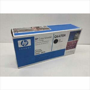 New OEM HP Color LaserJet Black Print Cartridge Q6470A for HP LaserJet CP3505 / 3600 / 3800 Series – Sealed OEM Packaging