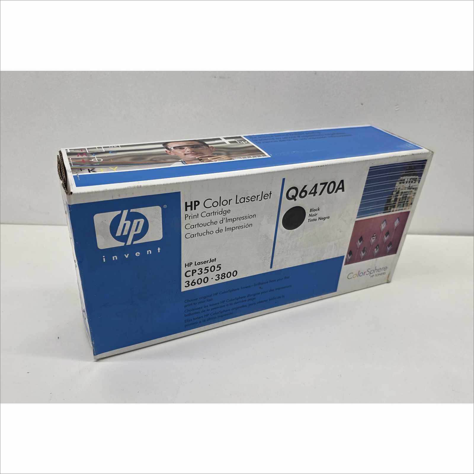 New OEM HP Color LaserJet Black Print Cartridge Q6470A for HP LaserJet CP3505 / 3600 / 3800 Series – Sealed OEM Packaging