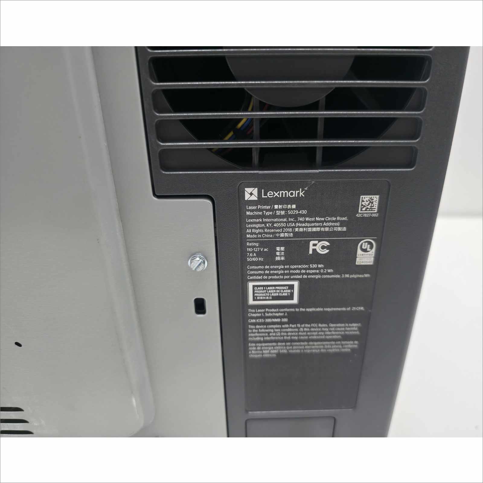 Lexmark CS521dn Color Laser Printer – Page Count 9 – Cracked Tray (Jams / Needs Replacement)