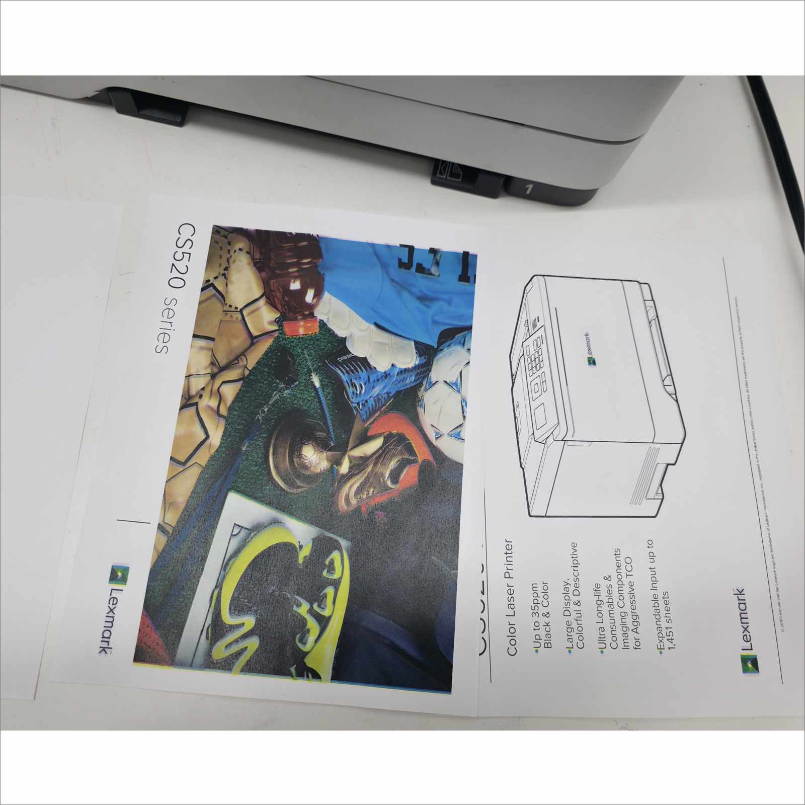 Lexmark CS521dn Color Laser Printer – Page Count 9 – Cracked Tray (Jams / Needs Replacement)