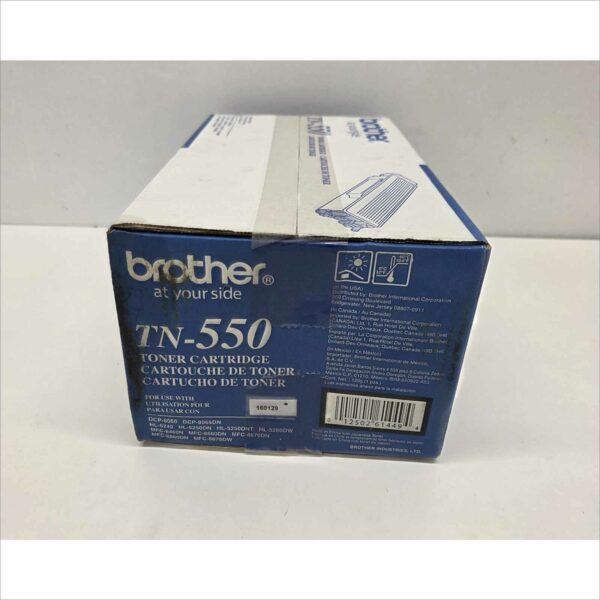 This Brother TN-550 Black Toner Cartridge is new and sealed in its original OEM packaging. The exterior box may show minor shelf wear, scuffing, or small dents from storage — see photos for exact condition. Compatible with the following Brother printers: DCP-8060, DCP-8065DN, HL-5240, HL-5250DN, HL-5250DNT, HL-5280DW, MFC-8460N, MFC-8660DN, MFC-8670DN, MFC-8860DN, and MFC-8870DW. This genuine OEM toner provides crisp black text and consistent print quality across every page. It will be packed in a slightly larger box with protective padding to ensure safe delivery and prevent additional box wear. Includes: 1x New OEM Brother TN-550 Black Toner Cartridge for DCP / HL / MFC Series (see compatible models above) Does Not Include: Anything else not listed or pictured above Shipping Data Unit box dimensions (W × H × D): 14.8″ × 4.6″ × 7.3″ (OEM packaging) Unit weight: 2.1 lbs Shipping dimensions (W × H × D): 20.8″ × 10.6″ × 13.3″ (+3″ per side for protection) Estimated shipping weight: ~2.4 lbs (unit weight × 1.15 packaging allowance) ⚠️ Condition Note: New and factory sealed. Box may show light wear from storage.